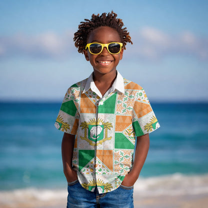 Ivory Coast Christmas Kid Hawaiian Shirt Patchwork Style