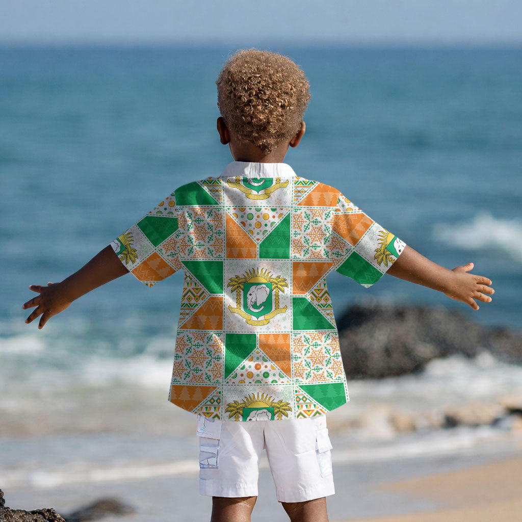 Ivory Coast Christmas Kid Hawaiian Shirt Patchwork Style