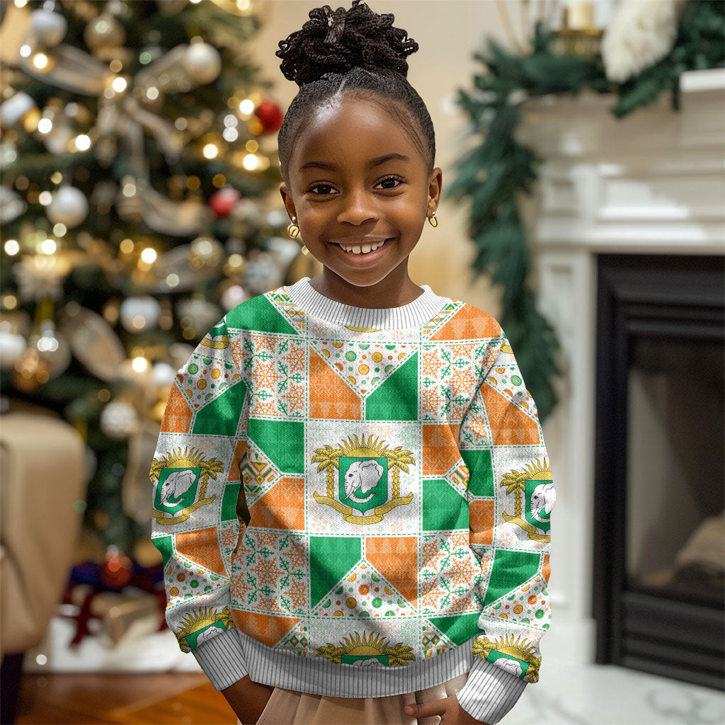 Ivory Coast Christmas Kid Ugly Christmas Sweater Patchwork Style