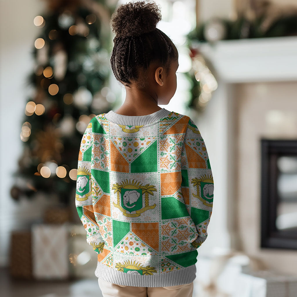 Ivory Coast Christmas Kid Ugly Christmas Sweater Patchwork Style