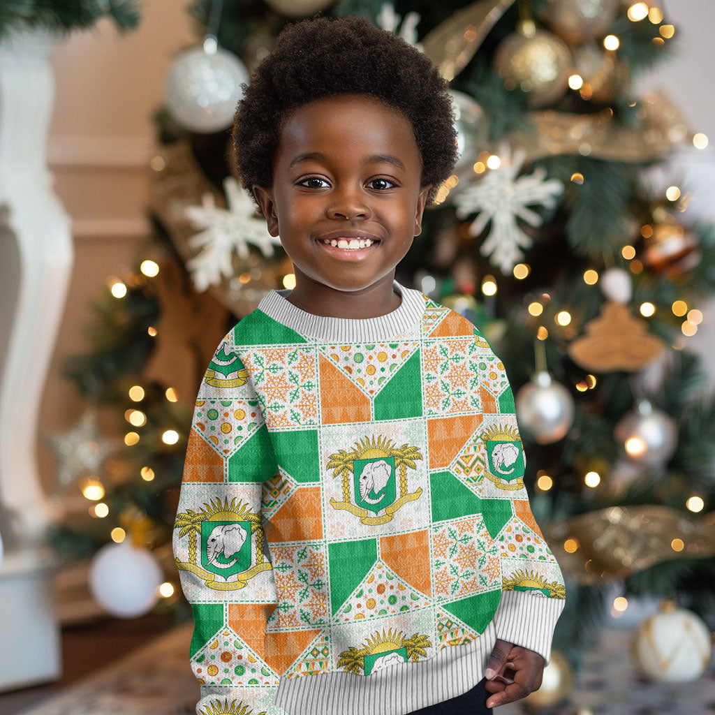 Ivory Coast Christmas Kid Ugly Christmas Sweater Patchwork Style