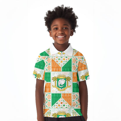 Ivory Coast Christmas Kid Polo Shirt Patchwork Style