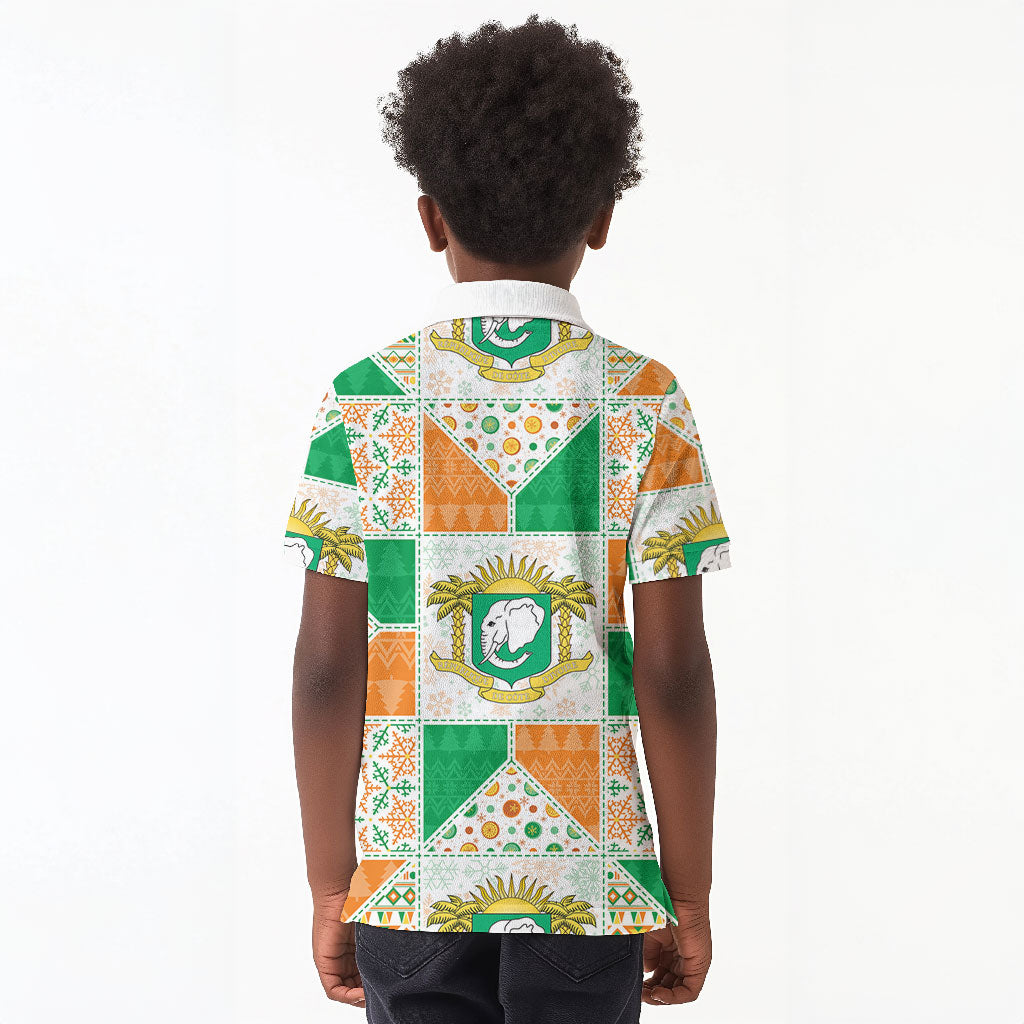 Ivory Coast Christmas Kid Polo Shirt Patchwork Style