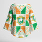 Ivory Coast Christmas Kimono Sleeve Blouse Patchwork Style