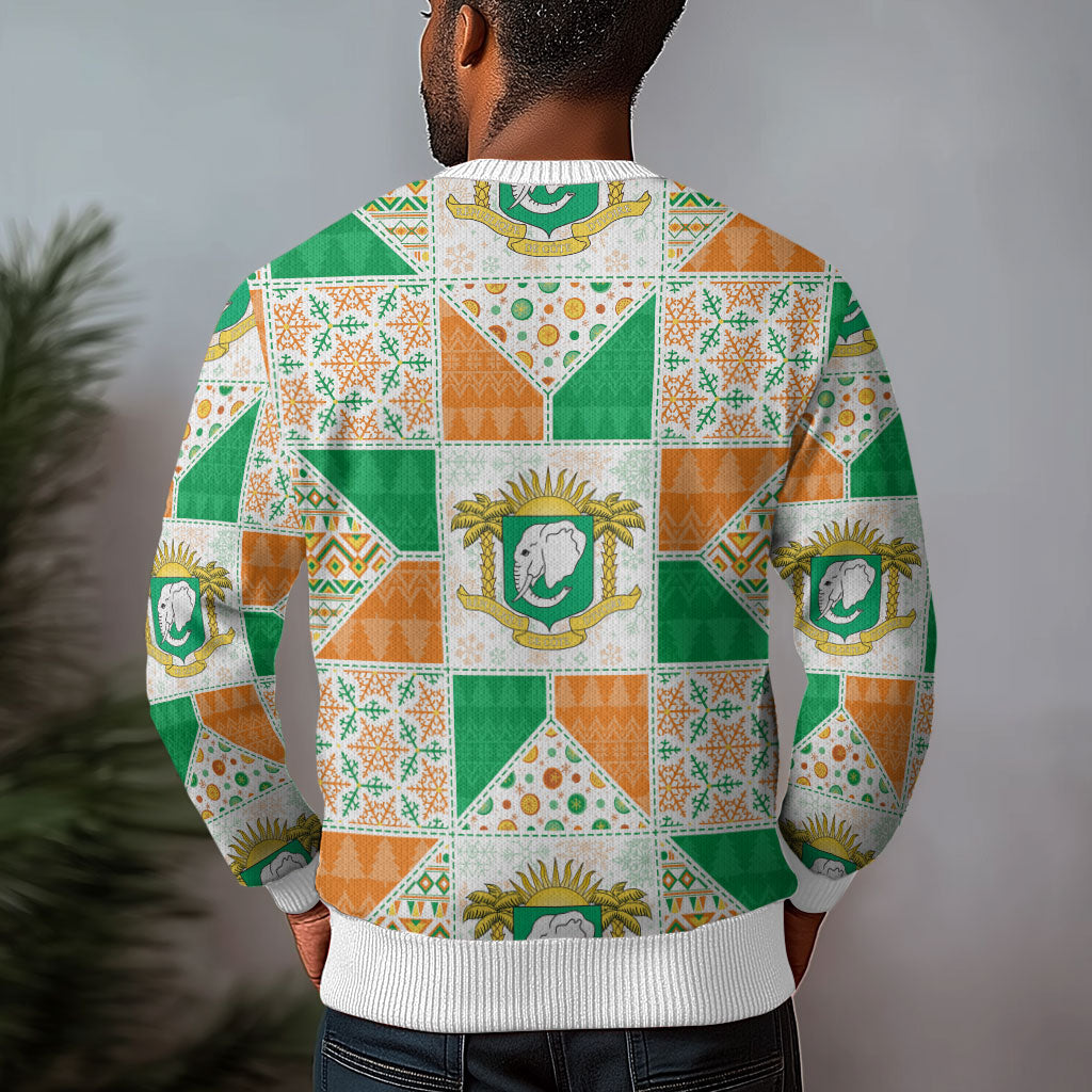Ivory Coast Christmas Ugly Christmas Sweater Patchwork Style