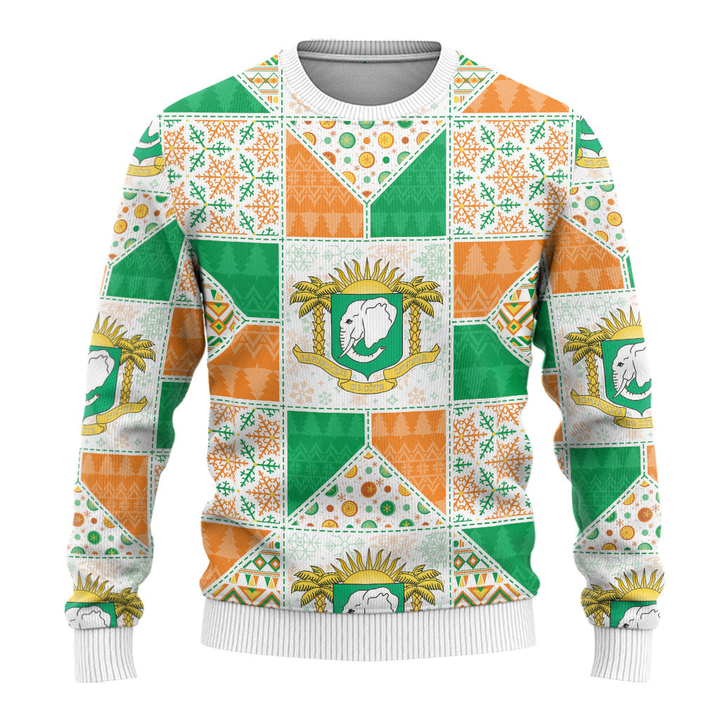 Ivory Coast Christmas Ugly Christmas Sweater Patchwork Style