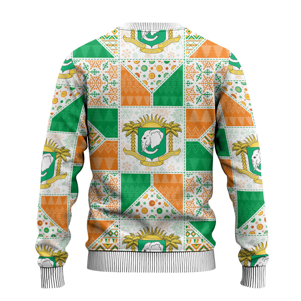 Ivory Coast Christmas Ugly Christmas Sweater Patchwork Style