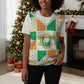 Ivory Coast Christmas Knitted V-Neck Vest Patchwork Style