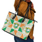Ivory Coast Christmas Leather Tote Bag Patchwork Style