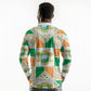 Ivory Coast Christmas Long Sleeve Polo Shirt Patchwork Style