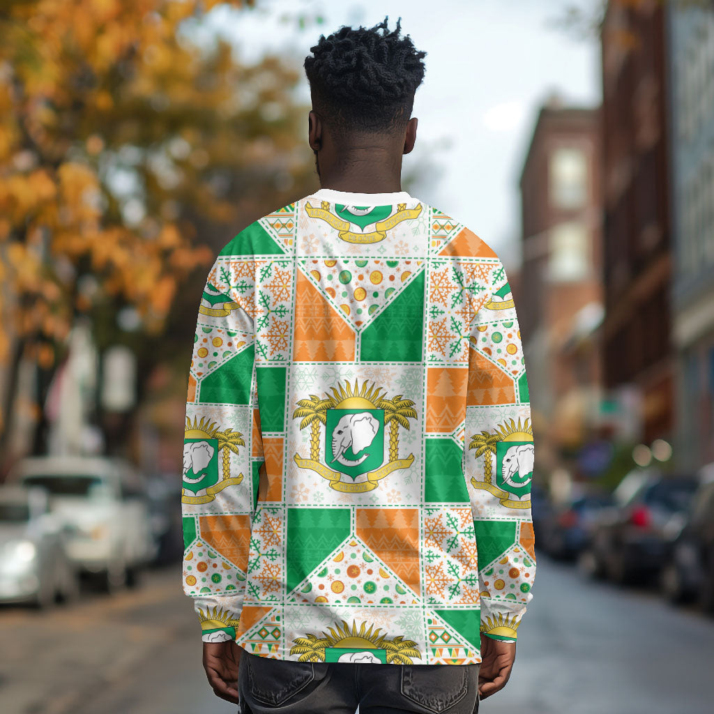 Ivory Coast Christmas Long Sleeve Shirt Patchwork Style