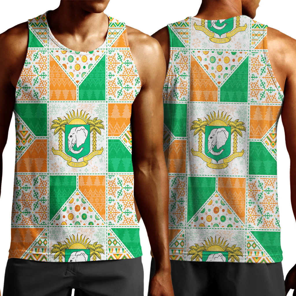 Ivory Coast Christmas Men Tank Top Patchwork Style