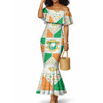 Ivory Coast Christmas Mermaid Dress Patchwork Style