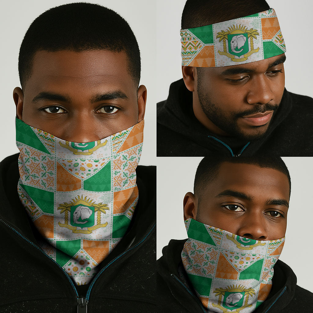 Ivory Coast Christmas Neck Gaiter Patchwork Style