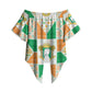 Ivory Coast Christmas Off Shoulder Wrap Waist Top Patchwork Style
