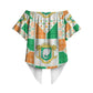 Ivory Coast Christmas Off Shoulder Wrap Waist Top Patchwork Style