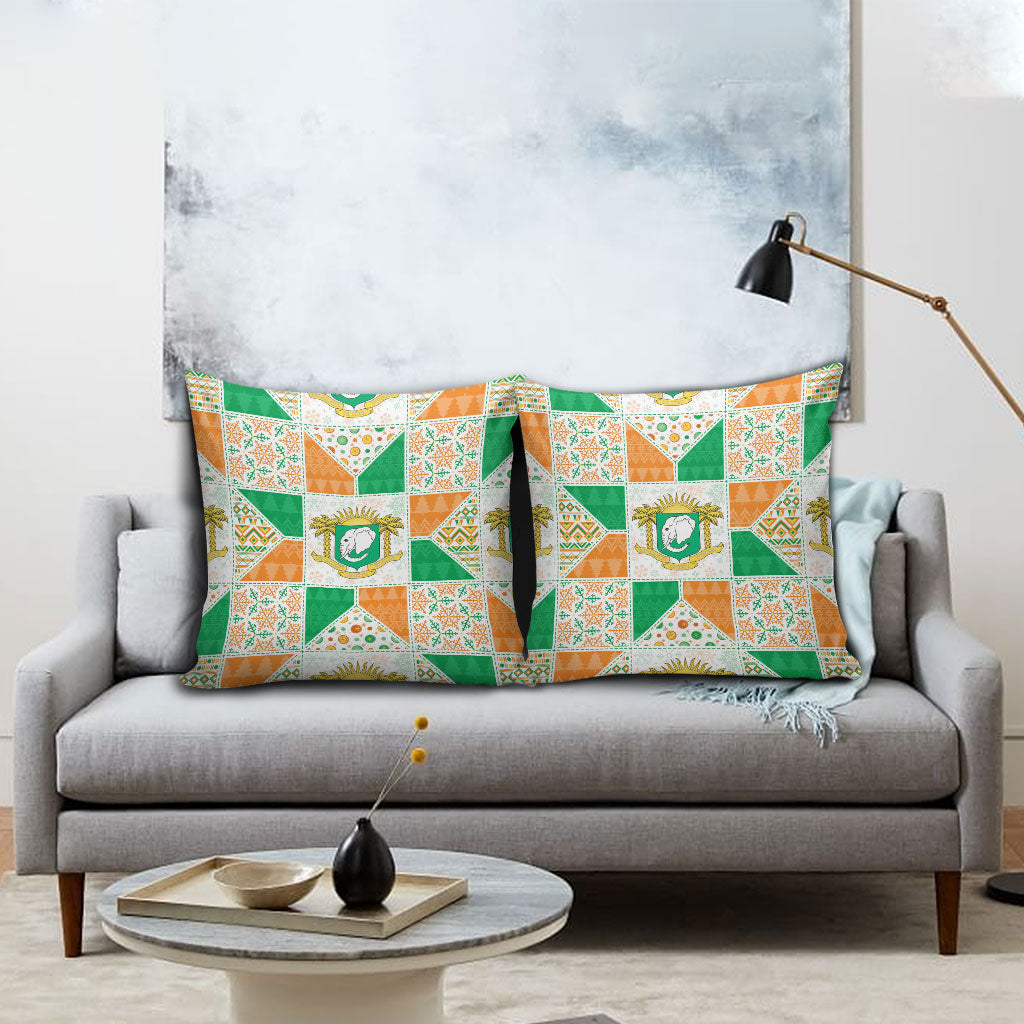 Ivory Coast Christmas Pillow Cover Patchwork Style