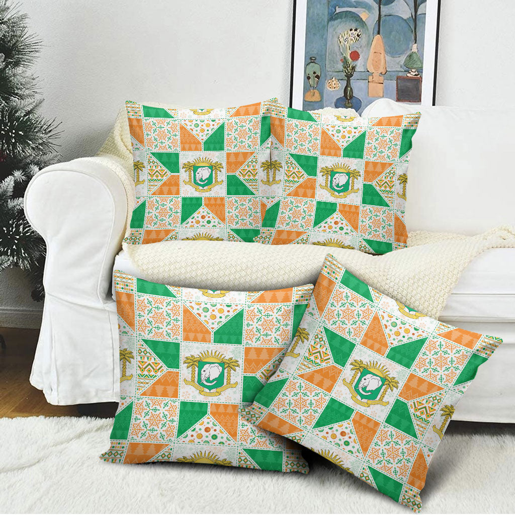 Ivory Coast Christmas Pillow Cover Patchwork Style