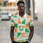 Ivory Coast Christmas Polo Shirt Patchwork Style