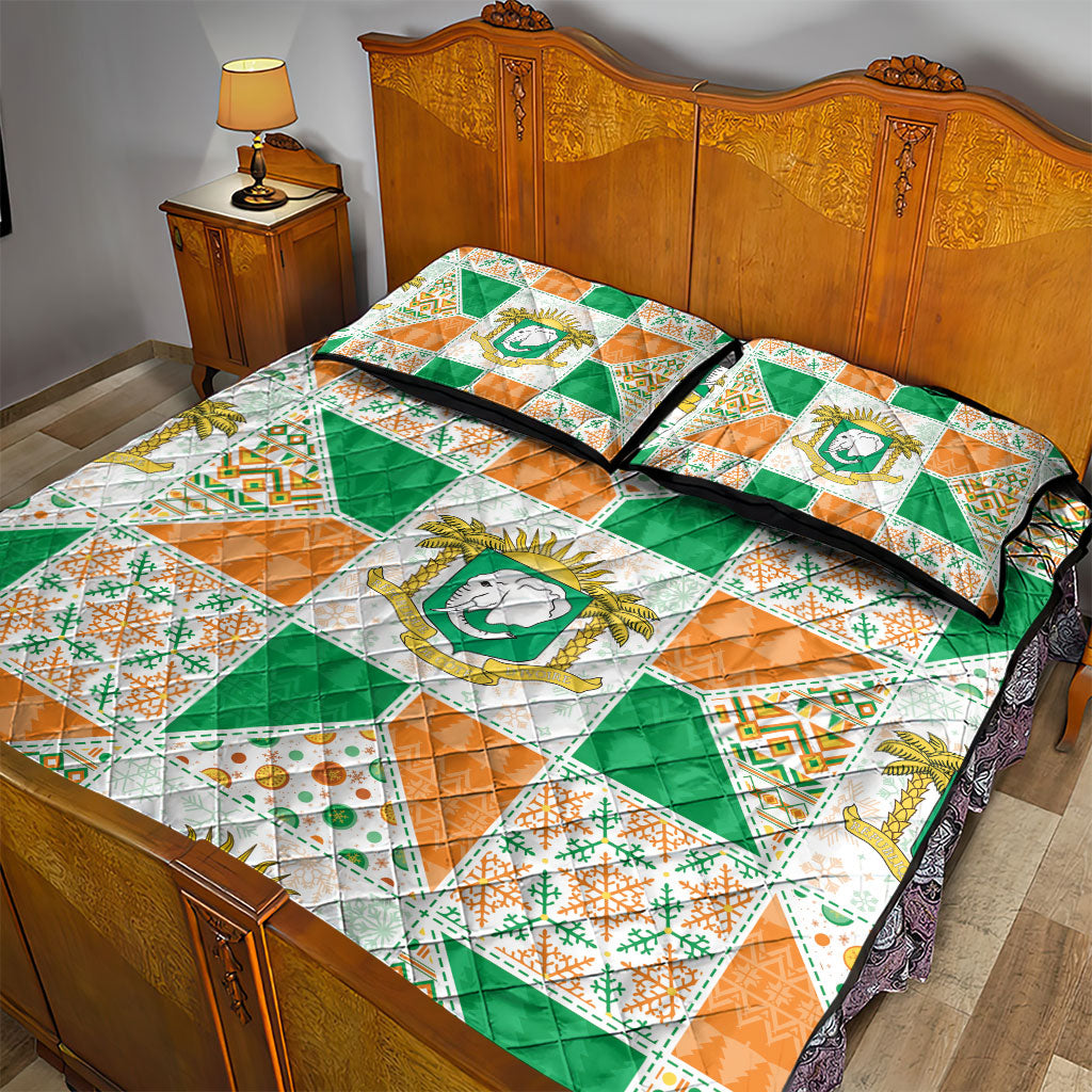 Ivory Coast Christmas Quilt Bed Set Patchwork Style