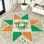 Ivory Coast Christmas Round Carpet Patchwork Style