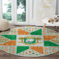 Ivory Coast Christmas Round Carpet Patchwork Style