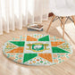 Ivory Coast Christmas Round Carpet Patchwork Style