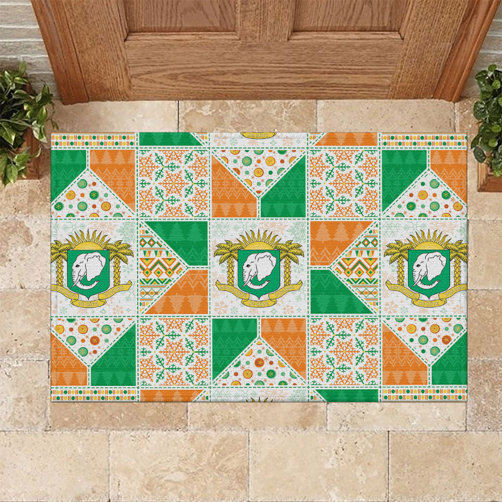 Ivory Coast Christmas Rubber Doormat Patchwork Style