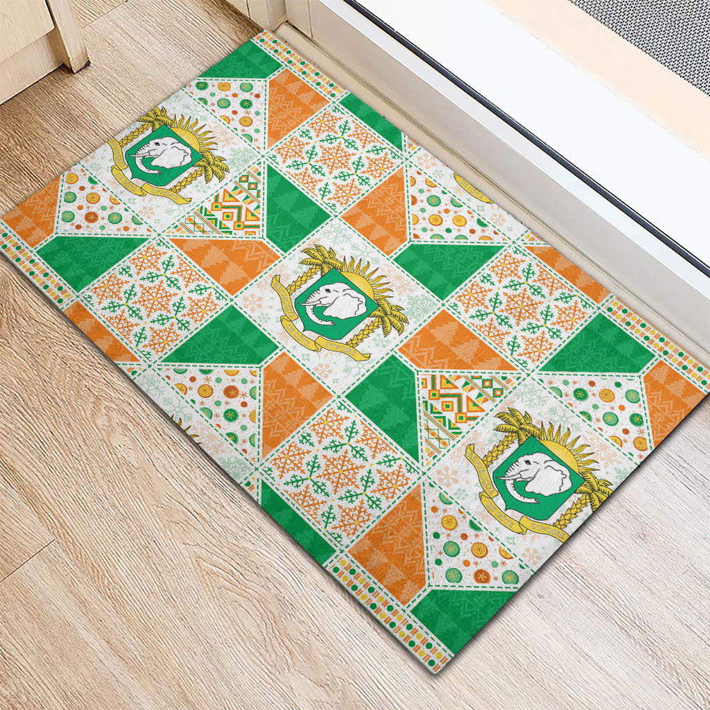 Ivory Coast Christmas Rubber Doormat Patchwork Style