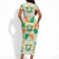 Ivory Coast Christmas Short Sleeve Bodycon Dress Patchwork Style