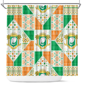 Ivory Coast Christmas Shower Curtain Patchwork Style