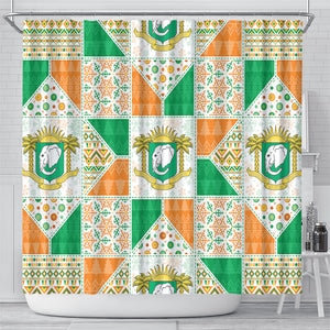 Ivory Coast Christmas Shower Curtain Patchwork Style