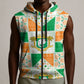 Ivory Coast Christmas Sleeveless Zip Hoodie Patchwork Style