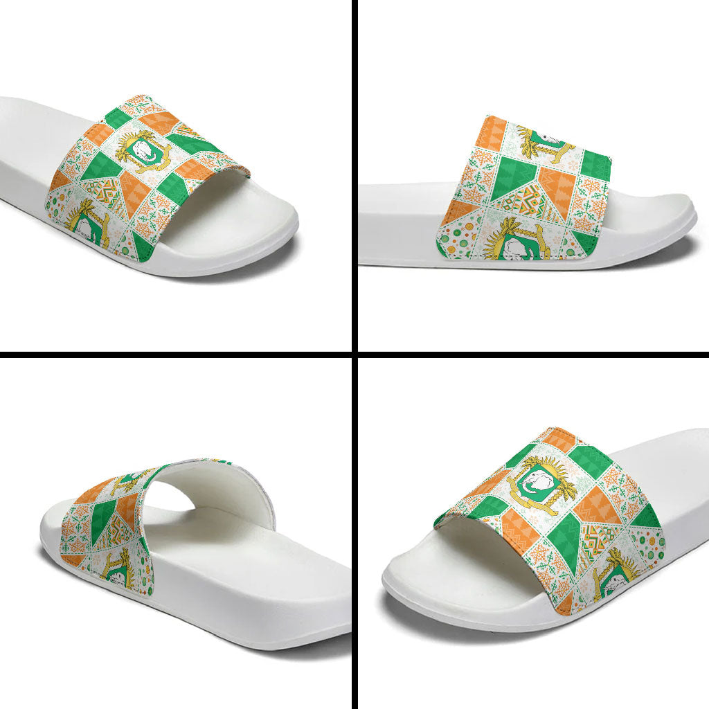 Ivory Coast Christmas Slide Sandals Patchwork Style