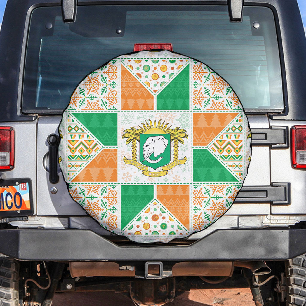 Ivory Coast Christmas Spare Tire Cover Patchwork Style