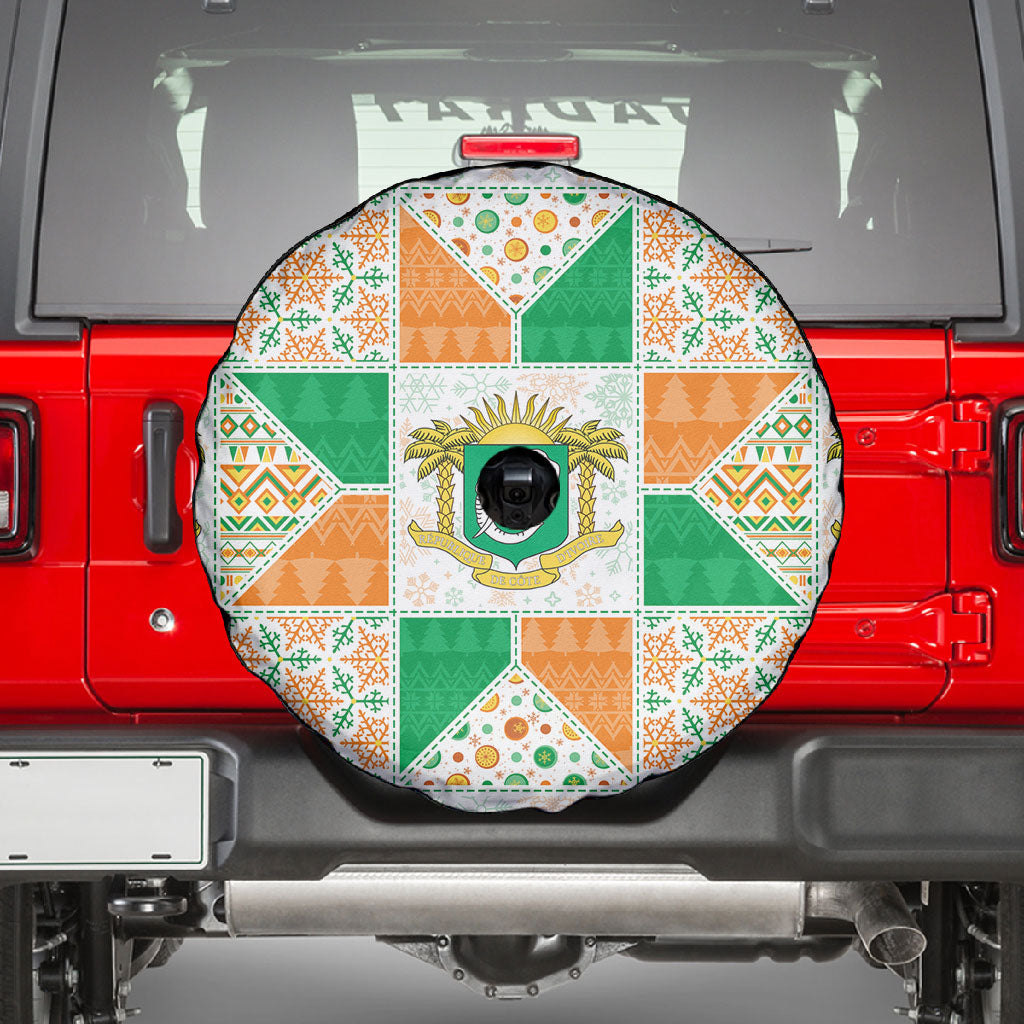 Ivory Coast Christmas Spare Tire Cover Patchwork Style