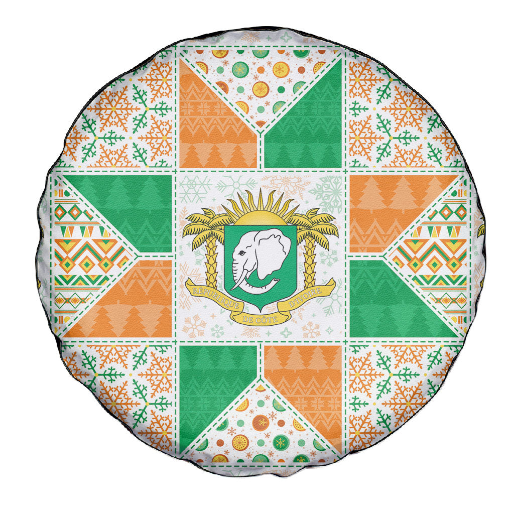 Ivory Coast Christmas Spare Tire Cover Patchwork Style
