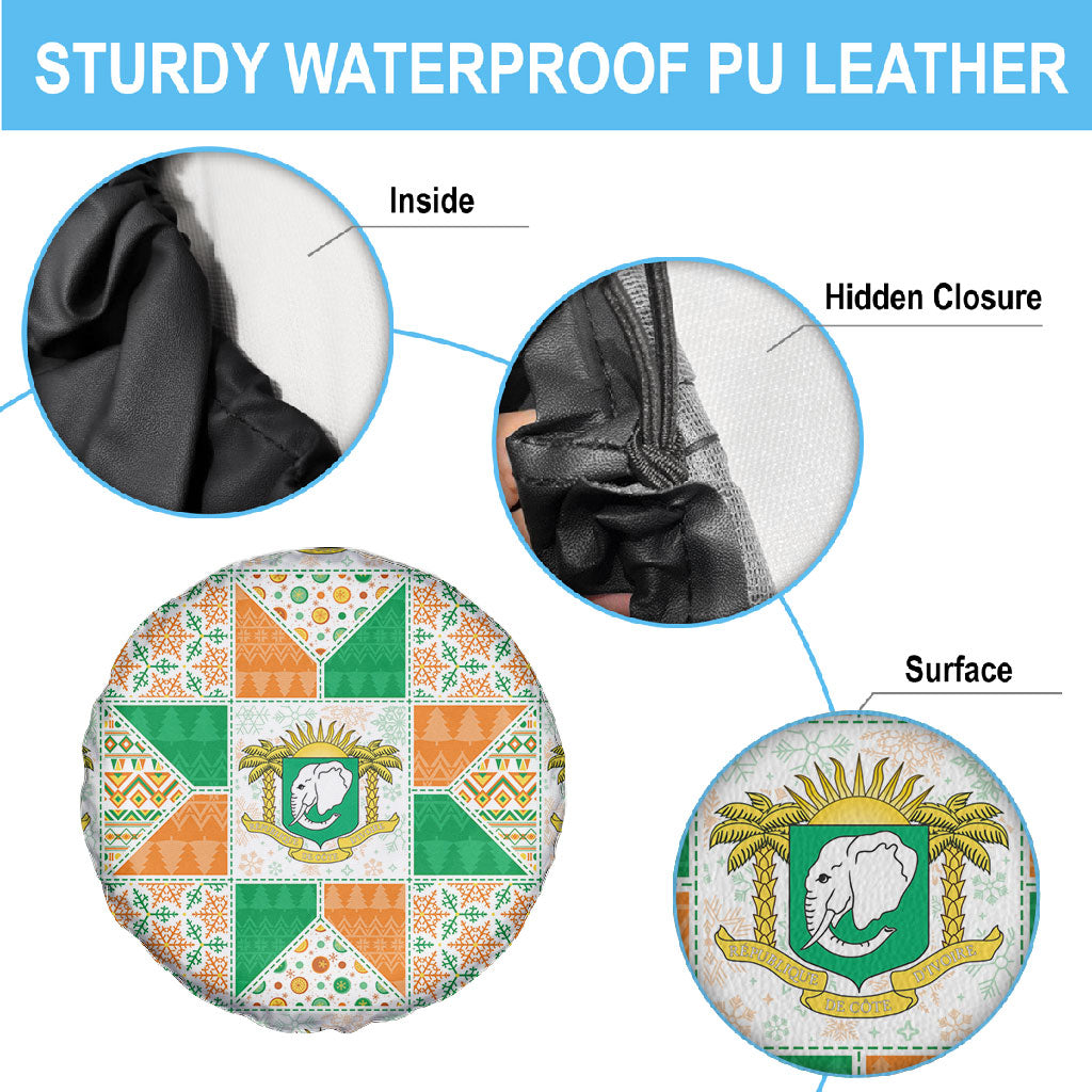 Ivory Coast Christmas Spare Tire Cover Patchwork Style