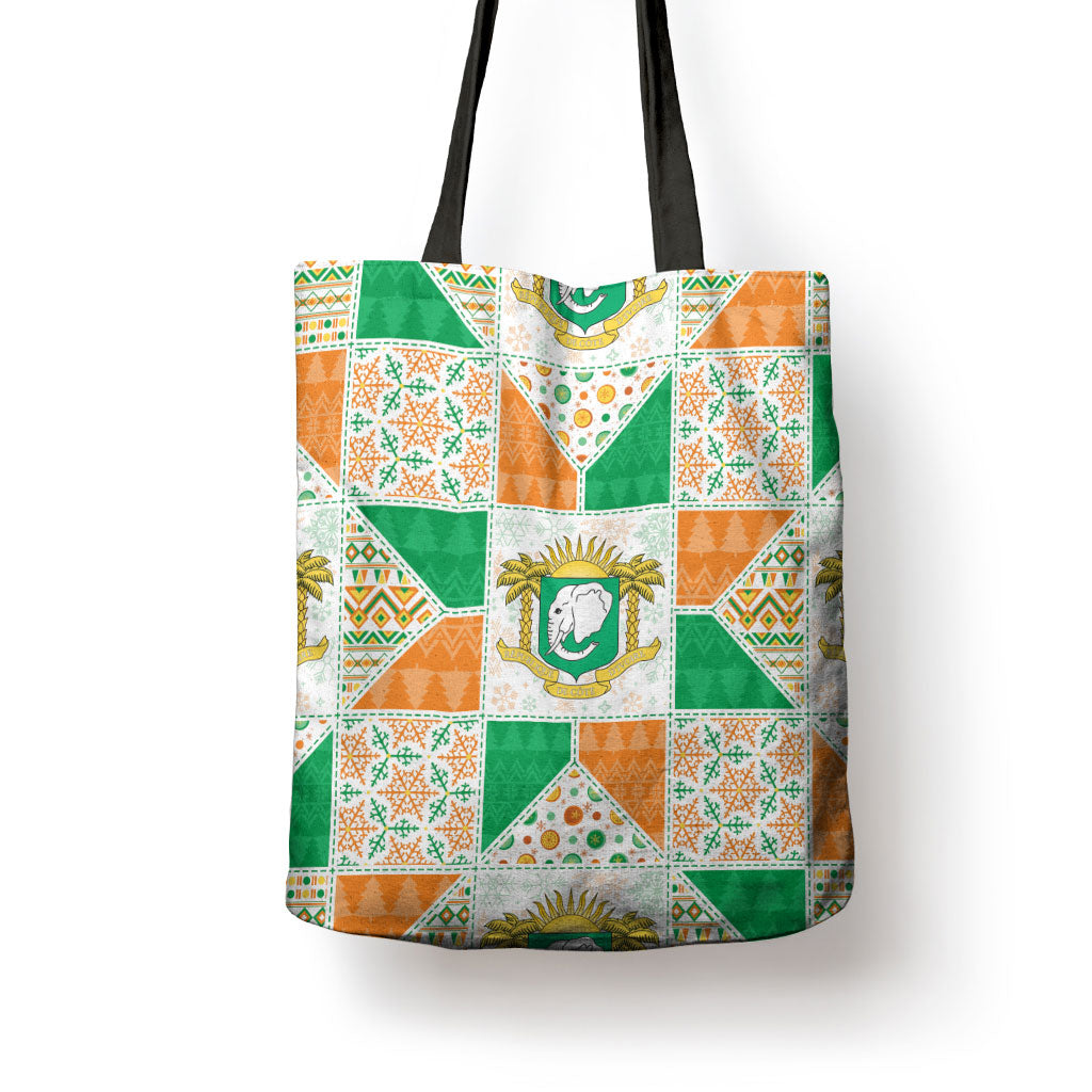 Ivory Coast Christmas Tote Bag Patchwork Style