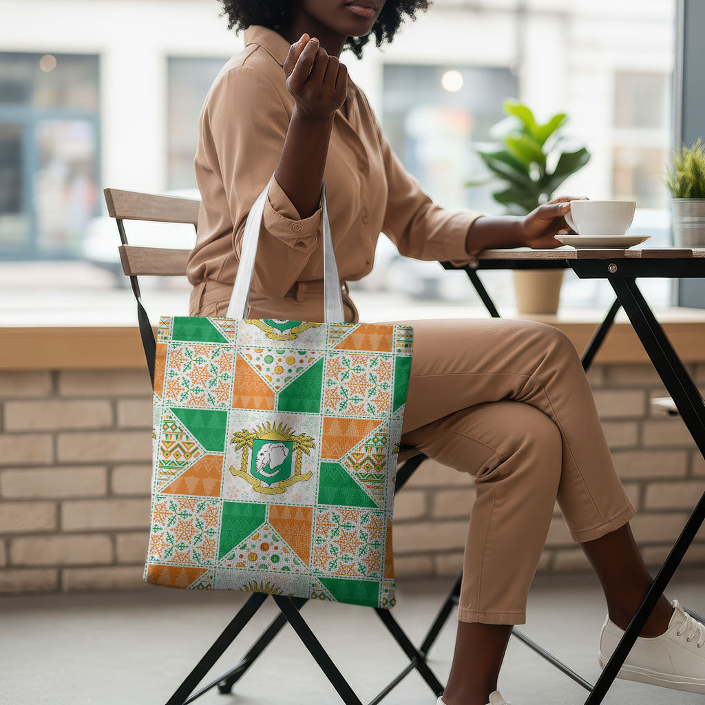 Ivory Coast Christmas Tote Bag Patchwork Style