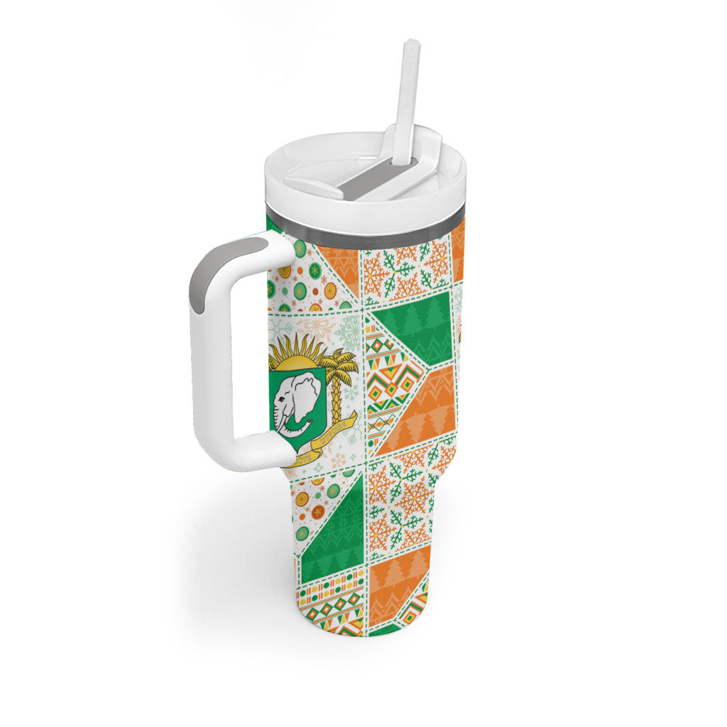 Ivory Coast Christmas Tumbler With Handle Patchwork Style