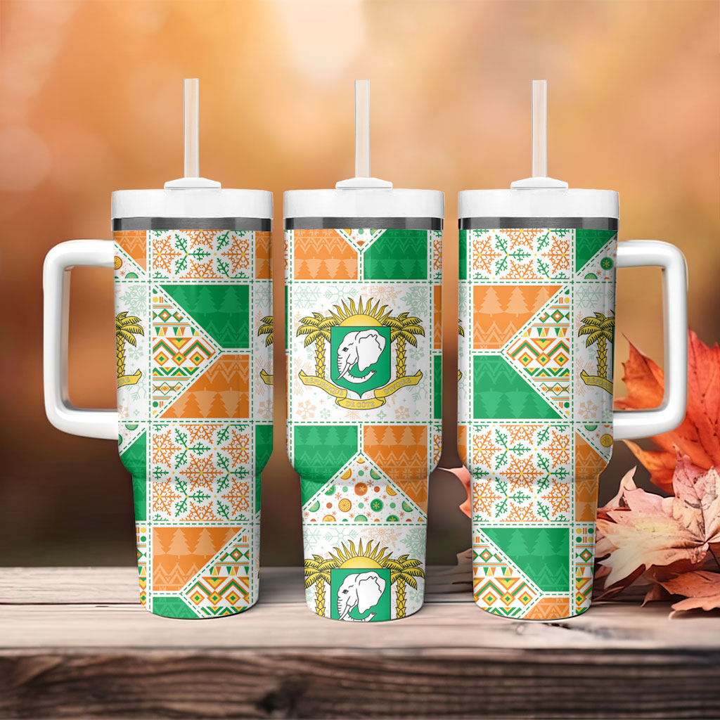 Ivory Coast Christmas Tumbler With Handle Patchwork Style