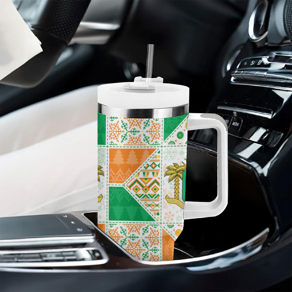 Ivory Coast Christmas Tumbler With Handle Patchwork Style