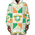 Ivory Coast Christmas Wearable Blanket Hoodie Patchwork Style