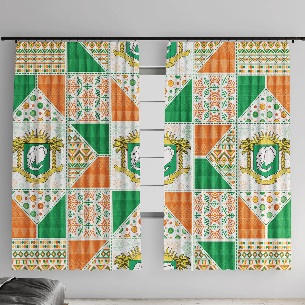 Ivory Coast Christmas Window Curtain Patchwork Style