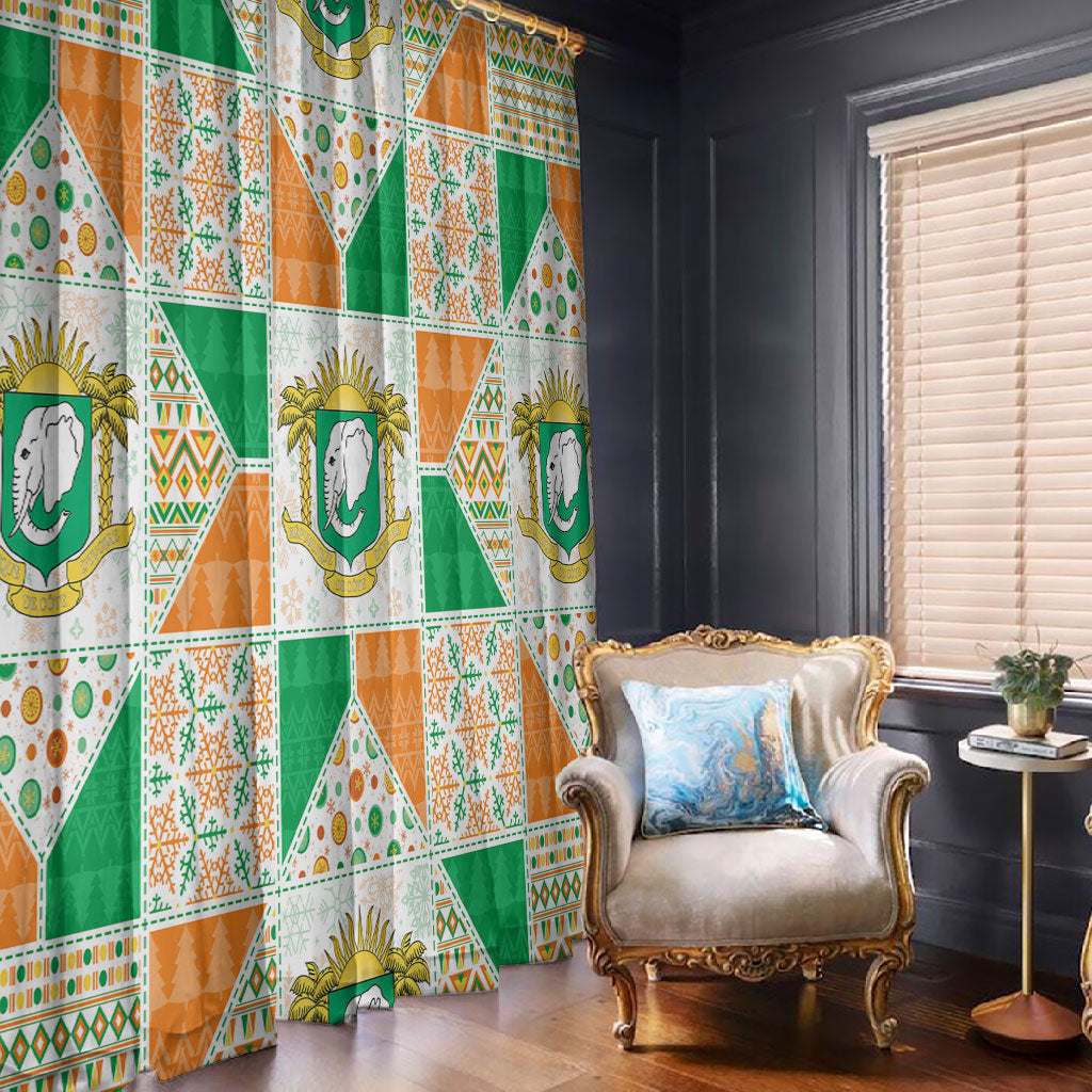 Ivory Coast Christmas Window Curtain Patchwork Style