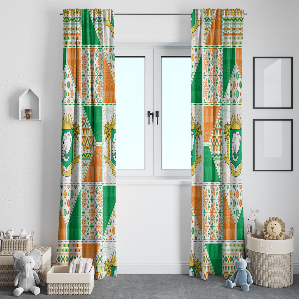 Ivory Coast Christmas Window Curtain Patchwork Style