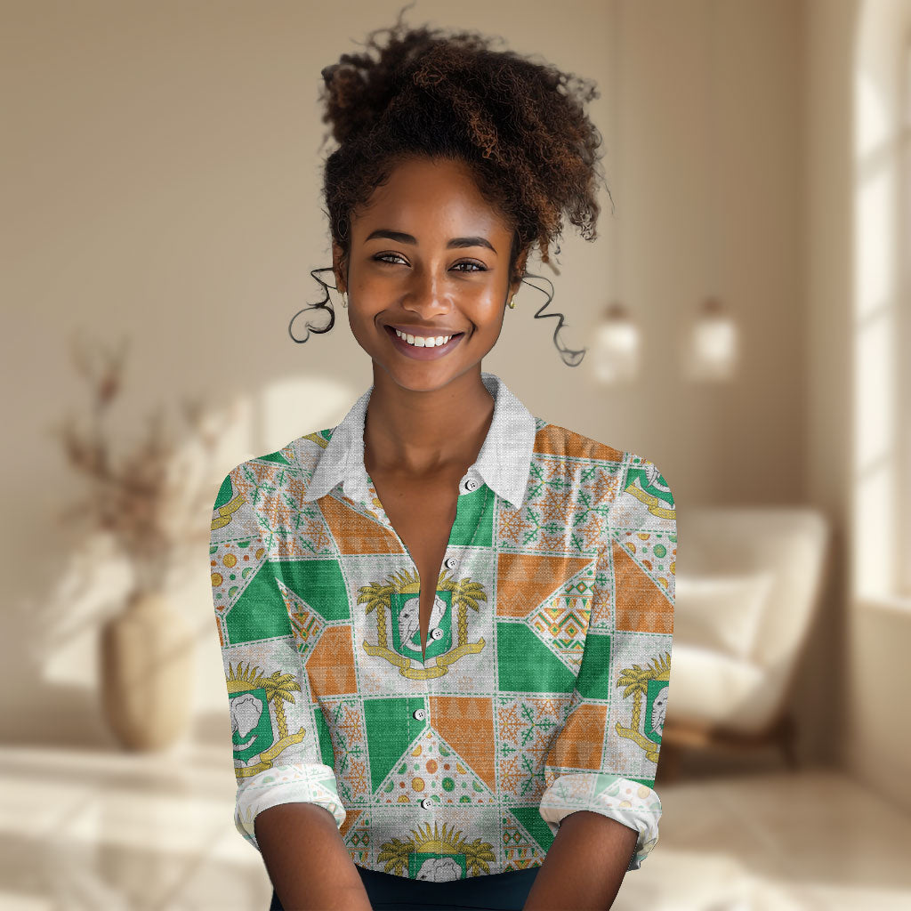 Ivory Coast Christmas Women Casual Shirt Patchwork Style