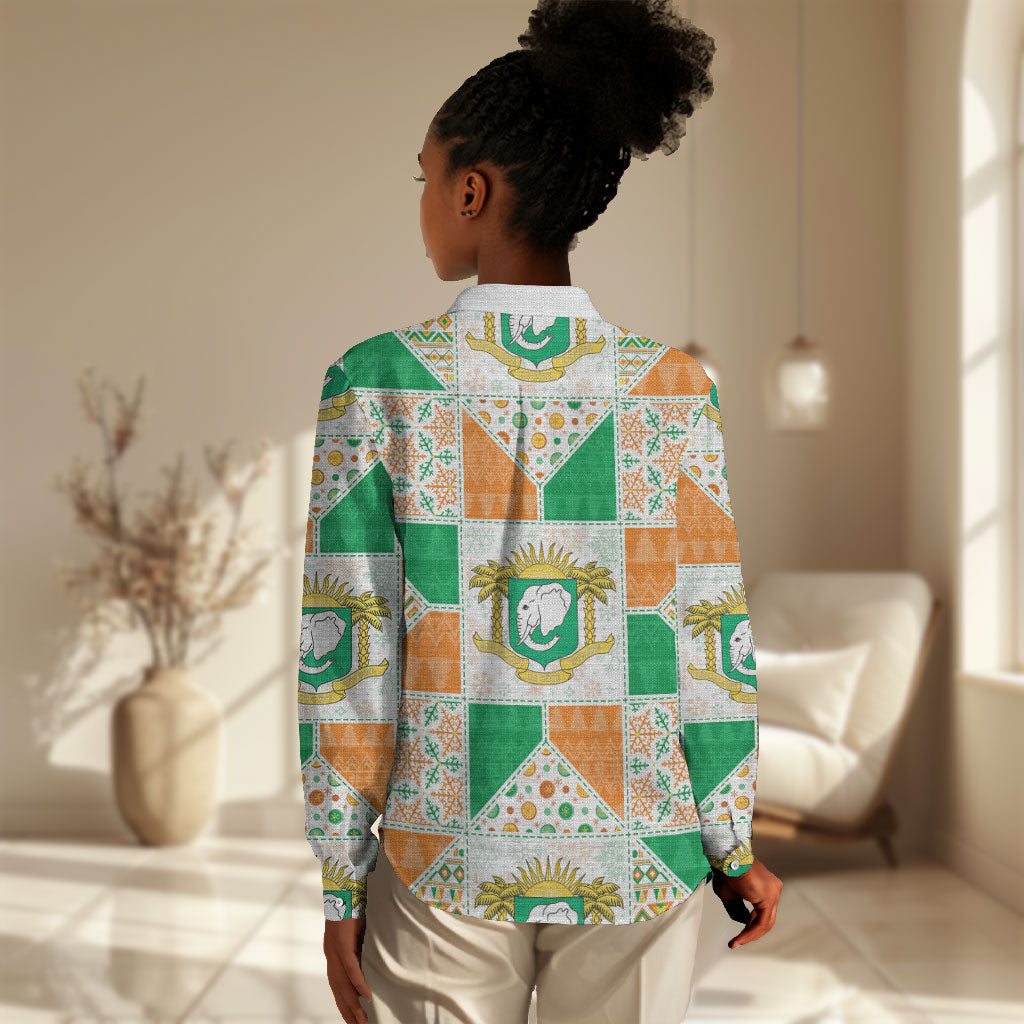 Ivory Coast Christmas Women Casual Shirt Patchwork Style
