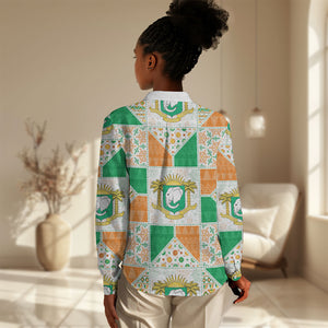 Ivory Coast Christmas Women Casual Shirt Patchwork Style